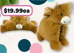 Priceline Sweet Little Things Cosy Cuddler Cushion Pets Highland Cow offer