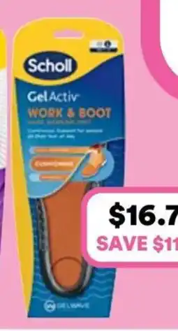 Priceline Scholl GelActiv Insole Work & Boot Large offer