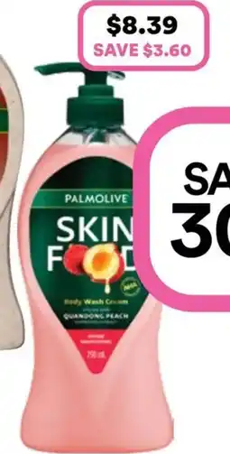 Priceline Palmolive Skin Food Body Wash Cream Quandong Peach offer
