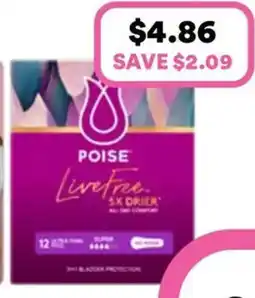 Priceline Poise LiveFree No Wings Super Ultra-Thin Pads offer