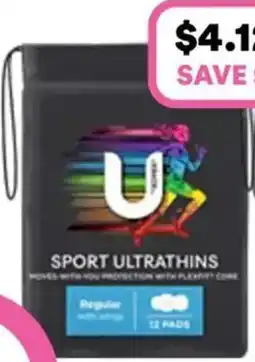 Priceline U By Kotex Sport Ultrathin Regular with Wing offer
