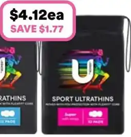 Priceline U By Kotex Sport Ultrathin Super with Wings offer
