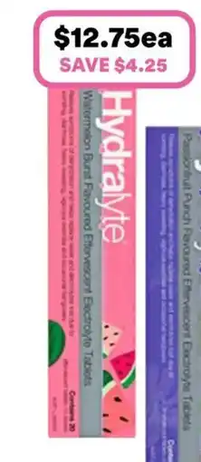 Priceline Hydralyte Watermelon Burst Flavoured Effervescent Electrolyte offer