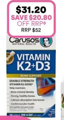 Priceline Caruso's Natural Health Vitamin K2+D3 offer
