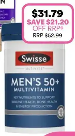 Priceline Swisse Ultivite Men's 50 + Multivitamin offer