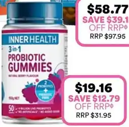 Priceline INNER HEALTH 3-in-1 Probiotic Gummies offer