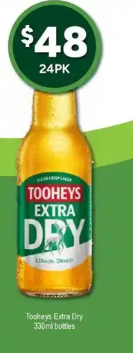 Bottler Tooheys Extra Dry 330ml bottles offer