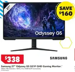 Harvey Norman Samsung 27" Odyssey G5 G51F QHD Gaming Monitor offer