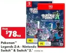 Harvey Norman Pokemon Legends Z-A - Nintendo Switch & Switch 2 offer