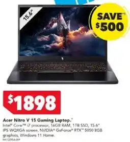 Harvey Norman Acer Nitro V 15 Gaming Laptop offer