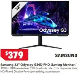 Harvey Norman Samsung 32" Odyssey G30D FHD Gaming Monitor offer