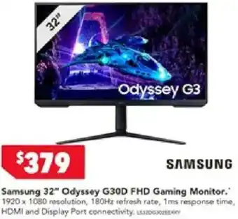 Harvey Norman Samsung 32" Odyssey G30D FHD Gaming Monitor offer