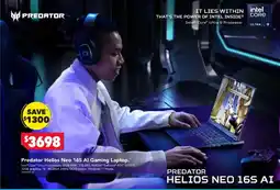 Harvey Norman Predator Helios Neo 16S Al Gaming Laptop offer