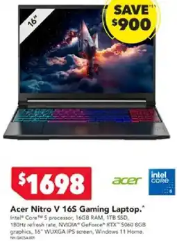 Harvey Norman Acer Nitro V 16S Gaming Laptop offer