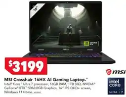 Harvey Norman MSI Crosshair 16HX Al Gaming Laptop offer