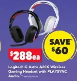 Harvey Norman G astro a20x wireless gaming headset with playsync audio offer
