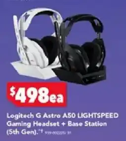 Harvey Norman G Astro A50 LIGHTSPEED Gaming Headset Base Station (5th Gen) offer