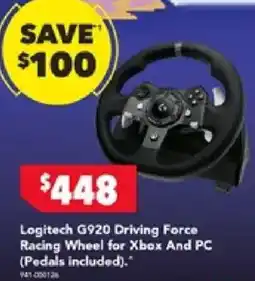 Harvey Norman Logitech G920 Driving Force Racing Wheel for Xbox And PC offer