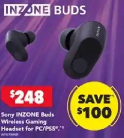 Harvey Norman Sony INZONE Buds Wireless Gaming Headset for PC/PS5 offer