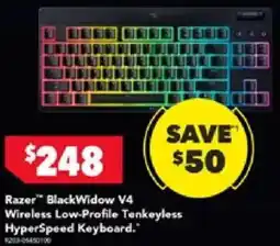 Harvey Norman Razer BlackWidow V4 Wireless Low-Profile Tenkeyless HyperSpeed Keyboard offer
