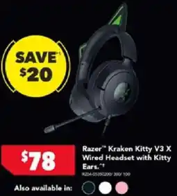 Harvey Norman Razer Kraken Kitty V3 X Wired Headset with Kitty Ears offer