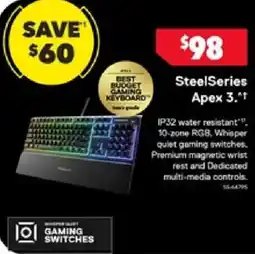 Harvey Norman SteelSeries Apex 3 offer
