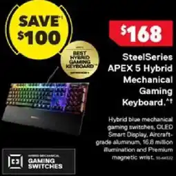 Harvey Norman SteelSeries APEX 5 Hybrid Mechanical Gaming Keyboard offer