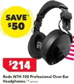 Harvey Norman Rode NTH-100 Professional Over-Ear Headphones offer