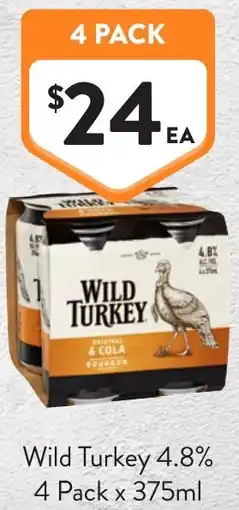 Foodworks Wild Turkey 4.8% offer