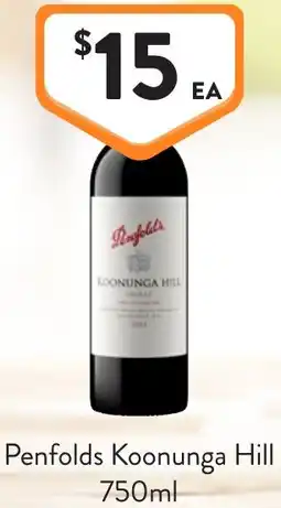 Foodworks Penfolds Koonunga Hill offer