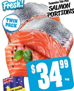 Farmer Jack's Tasmanian Twin Pack Salmon portions offer