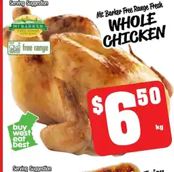 Farmer Jack's Mt barker free range fresh whole chicken offer