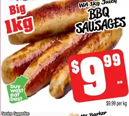 Farmer Jack's Bbq sausages offer