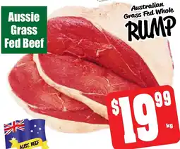 Farmer Jack's Australian grass fed whole rump offer