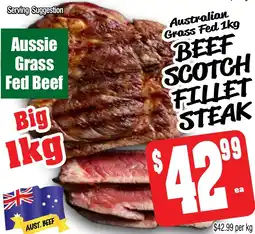 Farmer Jack's Australian grass fed beef scotch fillet steak offer