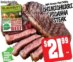 Farmer Jack's Wa grass fed chimichurri picanha steak offer