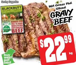 Farmer Jack's Wa grass fed sliced gravy beef offer