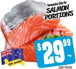 Farmer Jack's Tasmanian skin on salmon portions offer