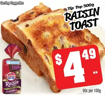 Farmer Jack's Tip top raisin toast offer