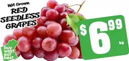 Farmer Jack's Wa grown red seedless grapes offer