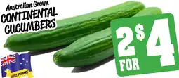 Farmer Jack's Australian grown continental cucumbers offer