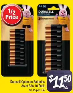 Farmer Jack's Duracell Optimum Batteries AA or AAA offer