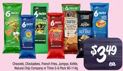 Farmer Jack's Cheezels, Chickadees, French Fries, Jumpys, Kettle, Natural Chip Company or Thins offer