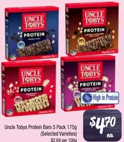 Farmer Jack's Uncle Tobys Protein Bars offer