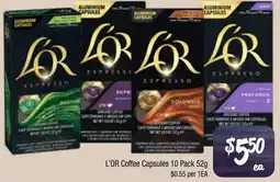 Farmer Jack's L'OR Coffee Capsules offer