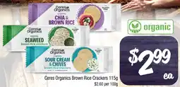 Farmer Jack's Ceres Organics Brown Rice Crackers offer