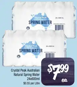 Farmer Jack's Crystal Peak Australian Natural Spring Water offer