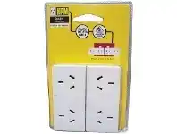 Officeworks HPM Slimline Double Adaptors Twin Pack offer