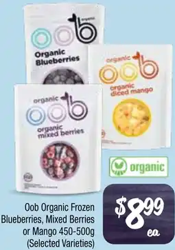 Farmer Jack's Oob Organic Frozen Blueberries, Mixed Berries or Mango offer