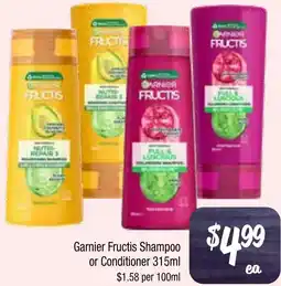 Farmer Jack's Garnier Fructis Shampoo or Conditioner offer